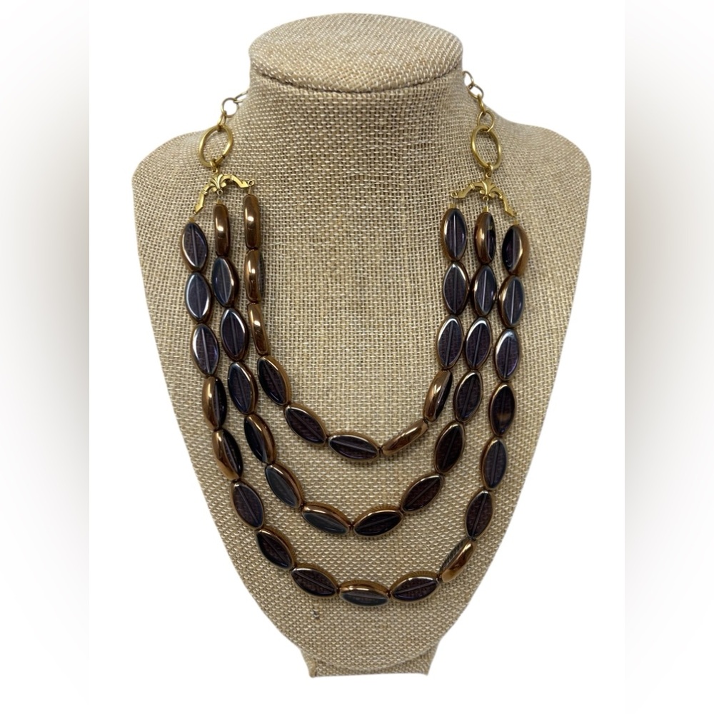 Tiered Lenora Dame Purple and Copper Necklace